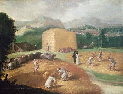 Landscape with Corn Threshers by Nicolo dell Abate